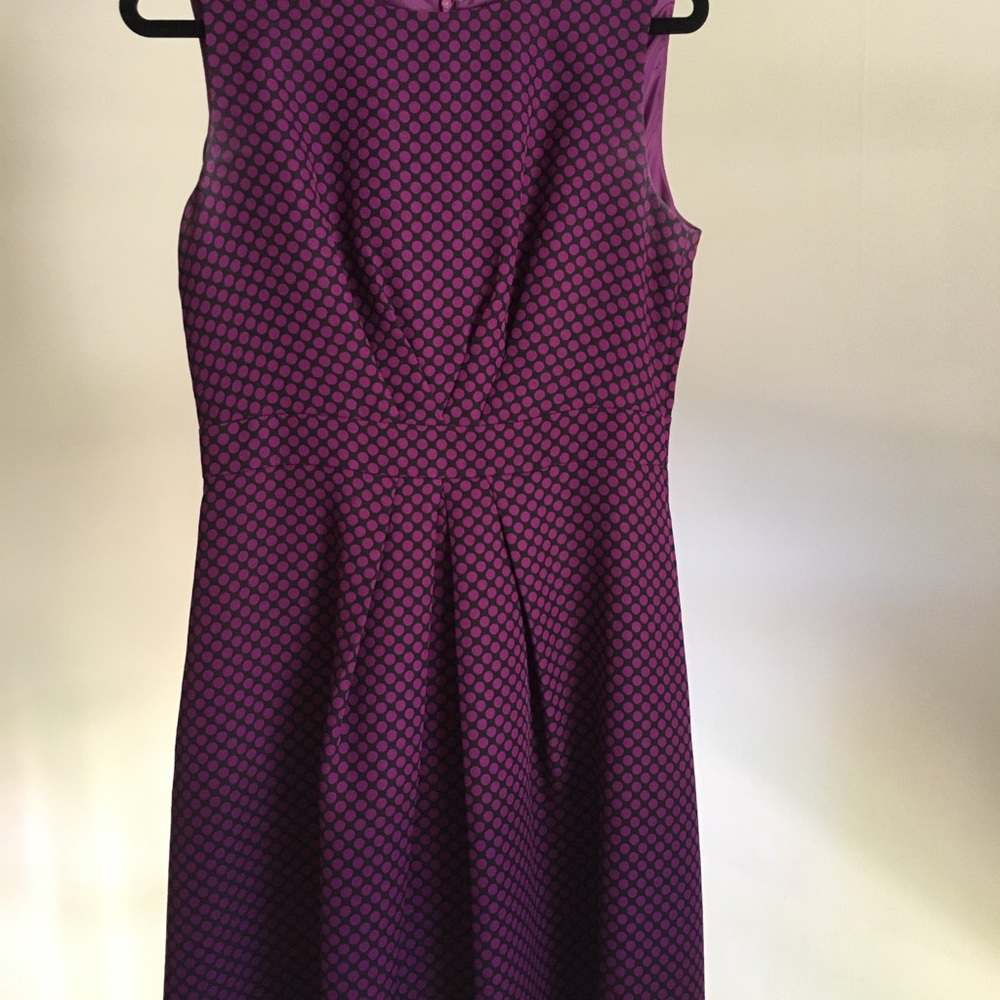 Cute black/purple polka dot work dress, Tahiti, 10